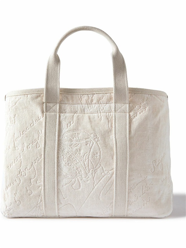 Photo: Berluti - Scritto Canvas-Trimmed Logo-Embossed Terry Tote Bag