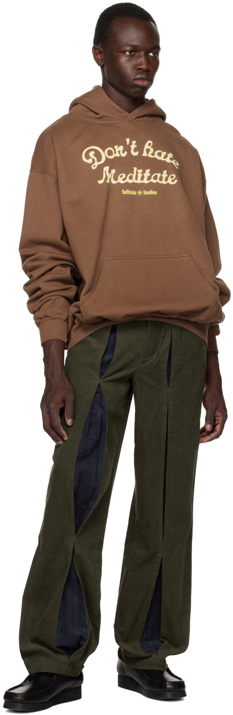 Solitude Studios Brown 'Don't Hate Meditate' Hoodie