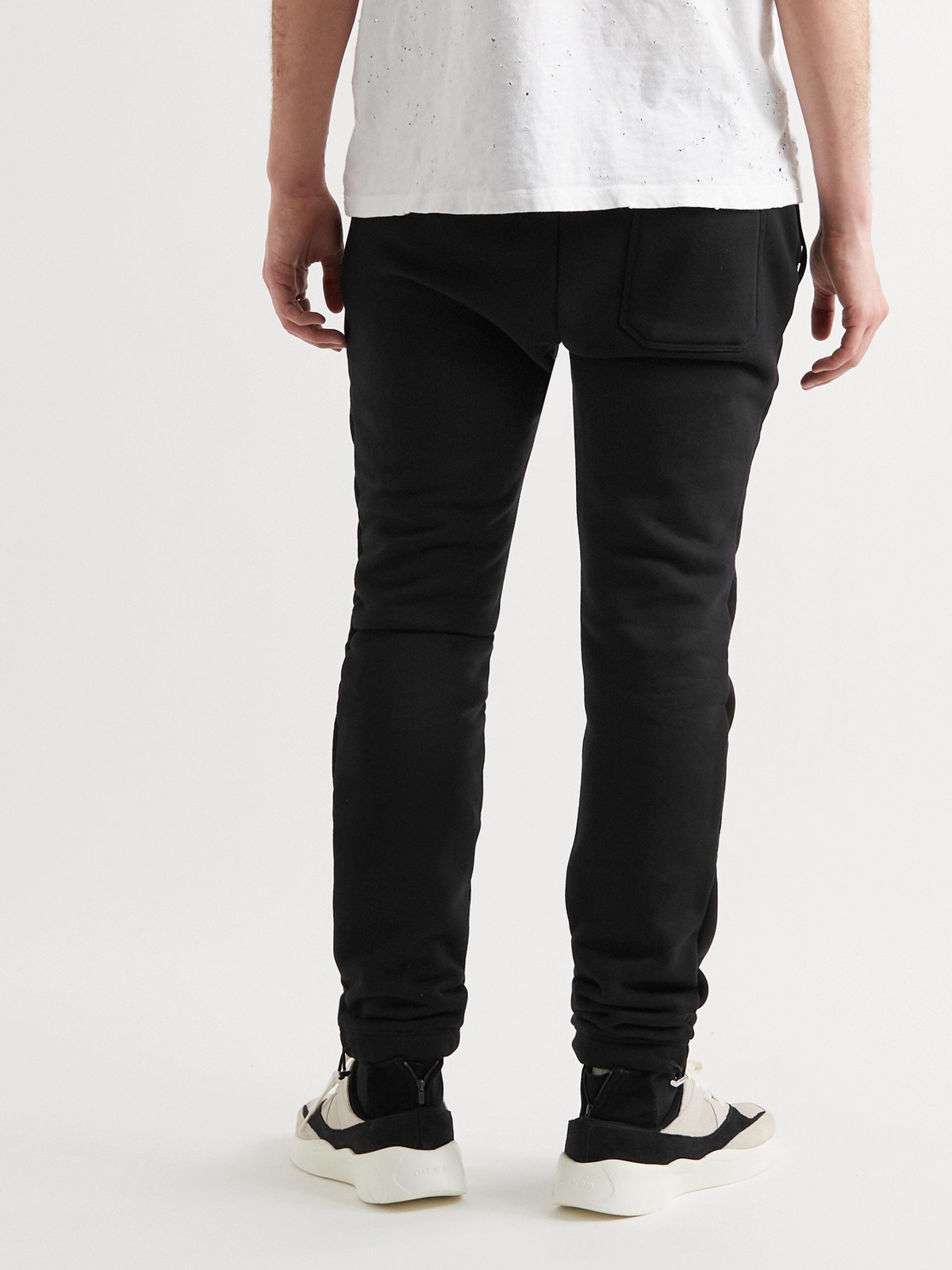 RRR123 Tapered logo-print Cotton-jersey Sweatpants - Men - Black Sweats - S