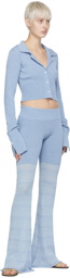 determ; Blue Polyester Lounge Pants