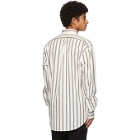 Schnaydermans White and Khaki Striped Oversize Shirt