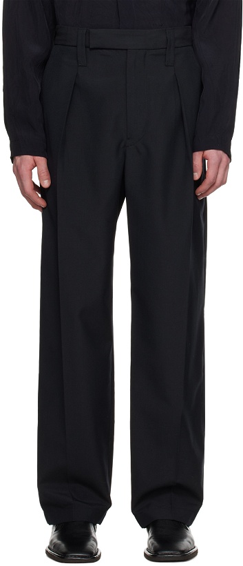 Photo: LEMAIRE Black One Pleat Trousers