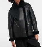 Blancha Shearling-trimmed leather jacket