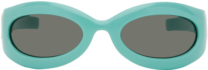 Photo: Gucci Blue Oval Sunglasses