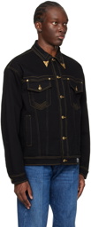 Versace Jeans Couture Black Patch Denim Jacket