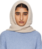 Yves Salomon Beige Hooded Scarf
