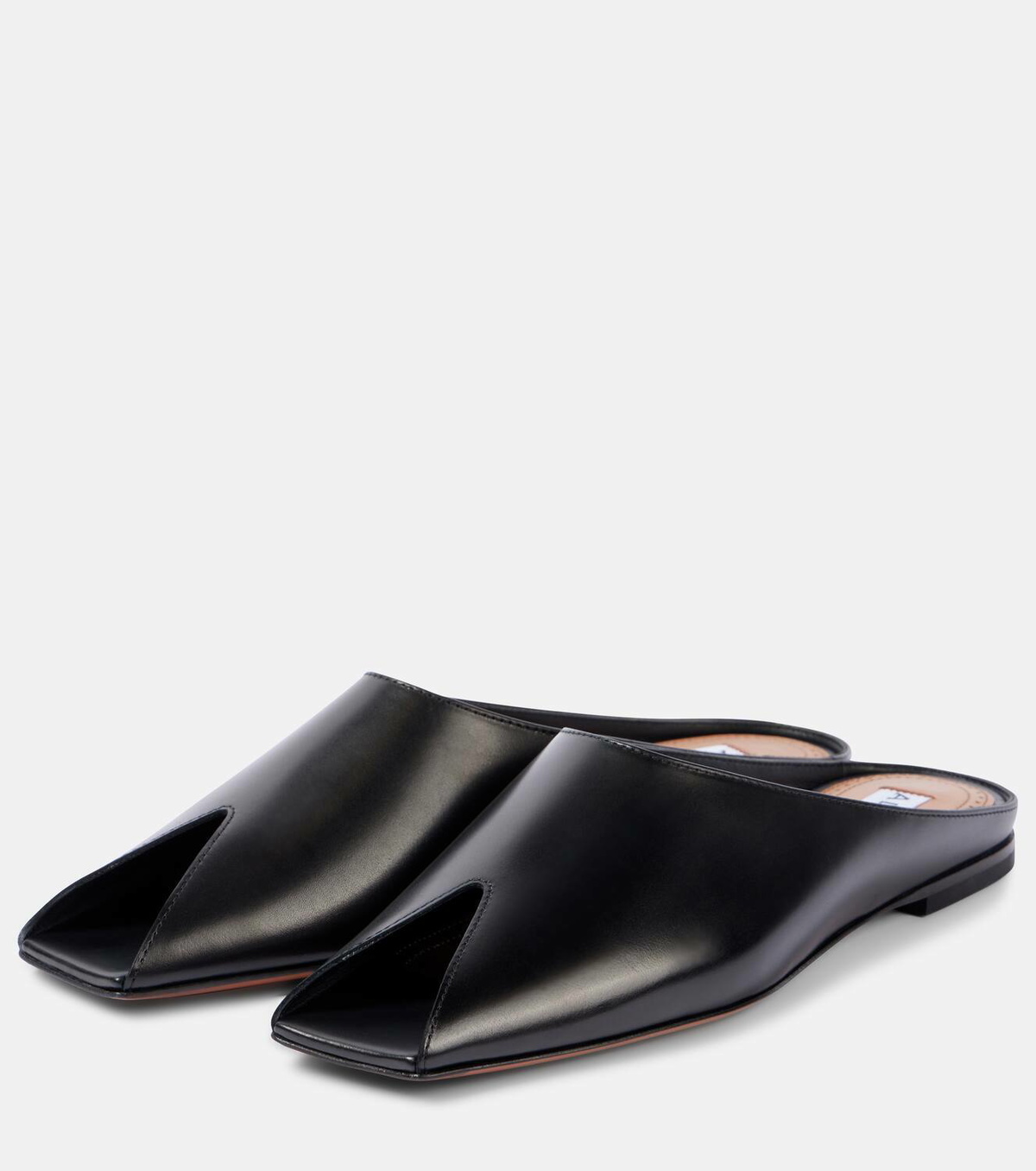ALAIA SPIKE JEWEL MULES IN WHITE CALFSKIN WITH GOLD HARDWARE