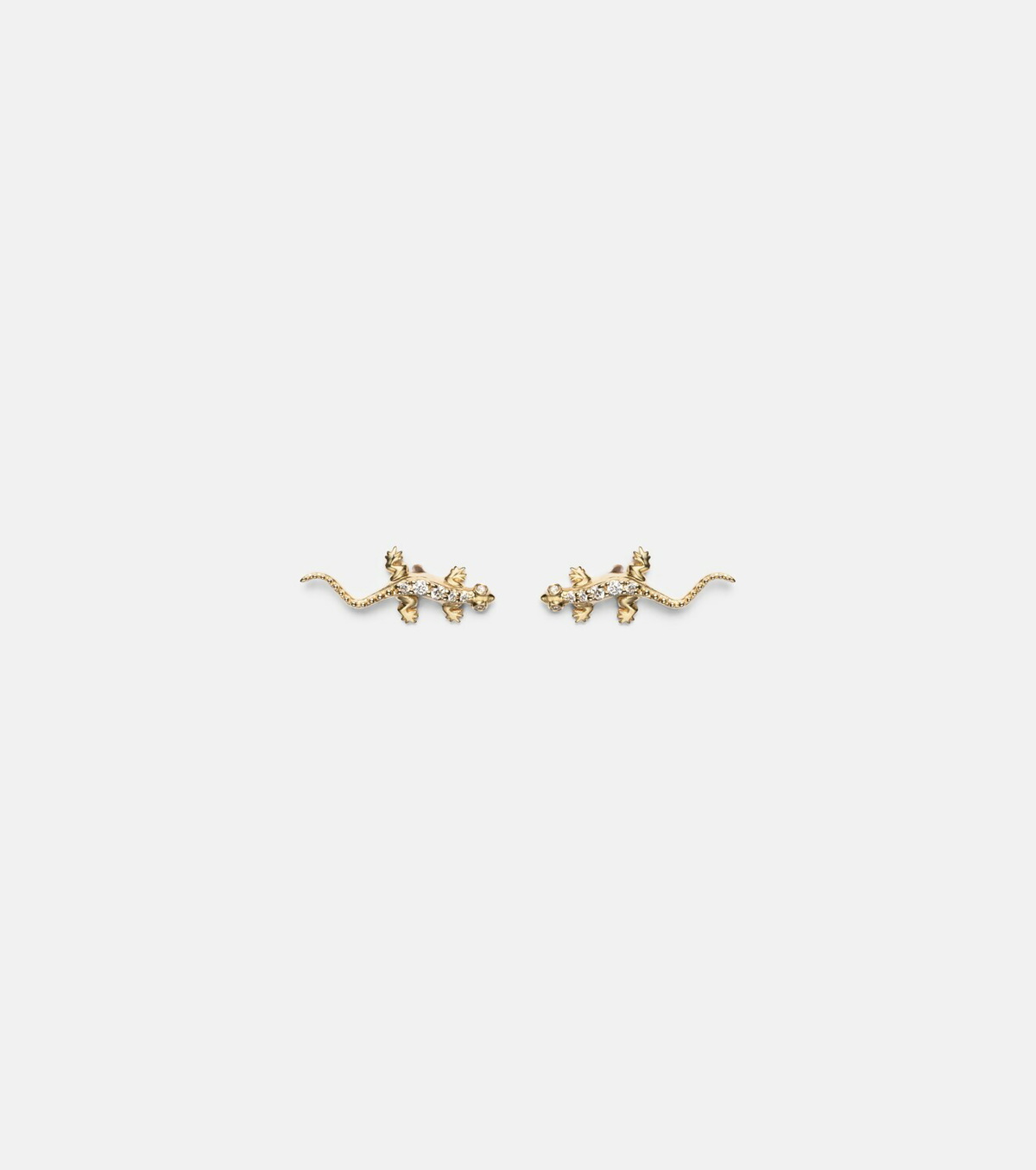 Sydney Evan Lizard 14kt gold (585/1000) stud earrings with diamonds