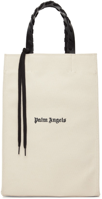 Photo: Palm Angels Off-White Canvas Logo Tote
