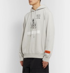 Heron Preston - Logo-Embroidered Printed Organic Cotton-Jersey Hoodie - Gray