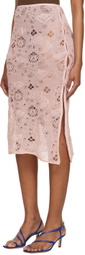 Olēnich Pink Cutout Midi Skirt