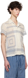 Bode Off-White Tile Stitch Shirt