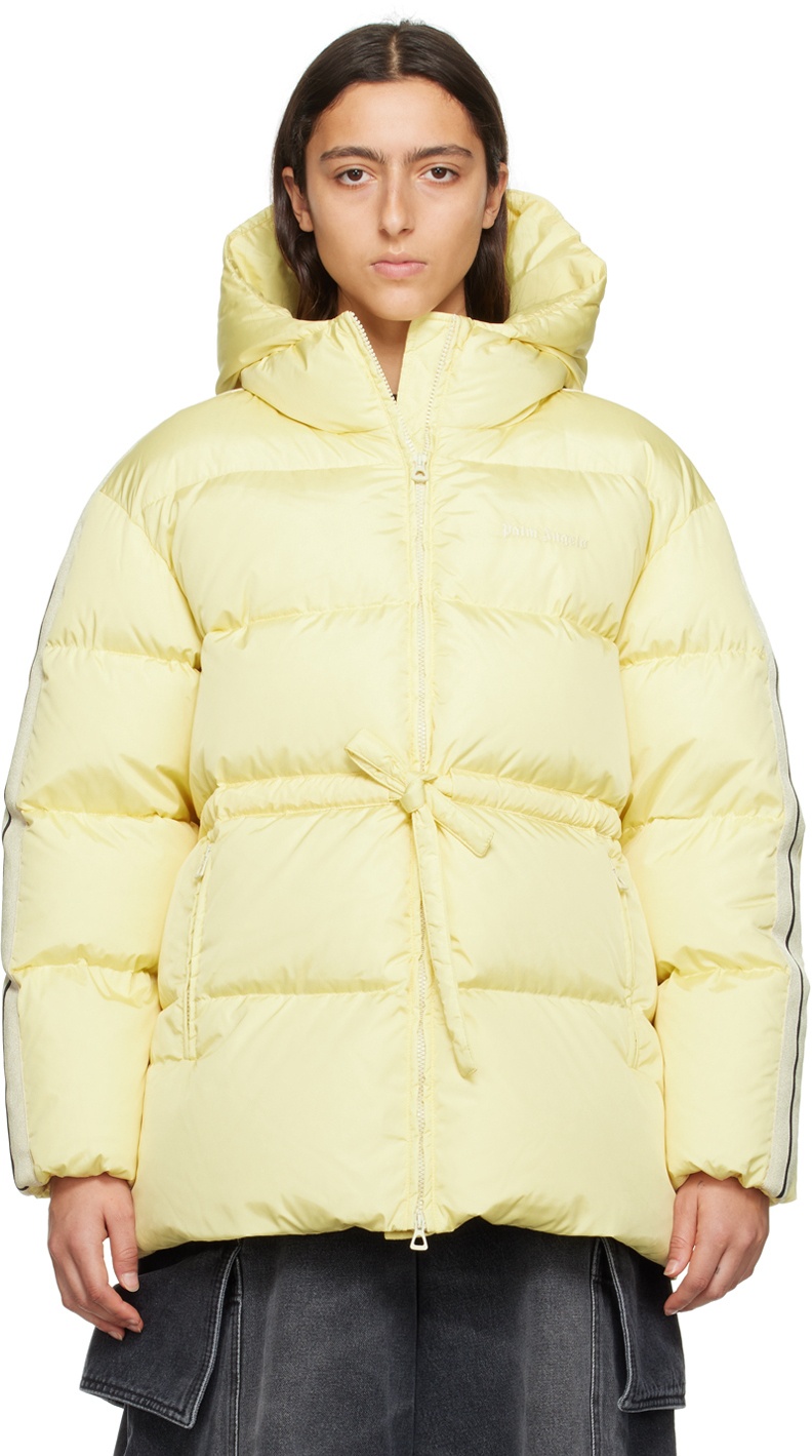 Palm Angels Yellow Belted Down Jacket Palm Angels