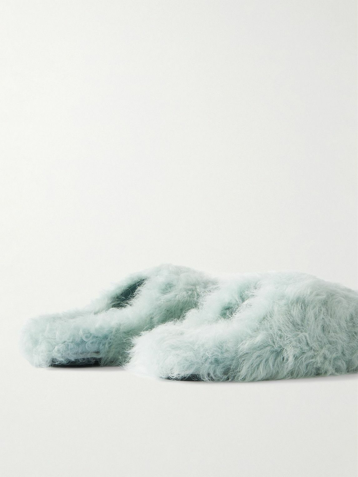 Rick Owens - Shearling Mules - Blue