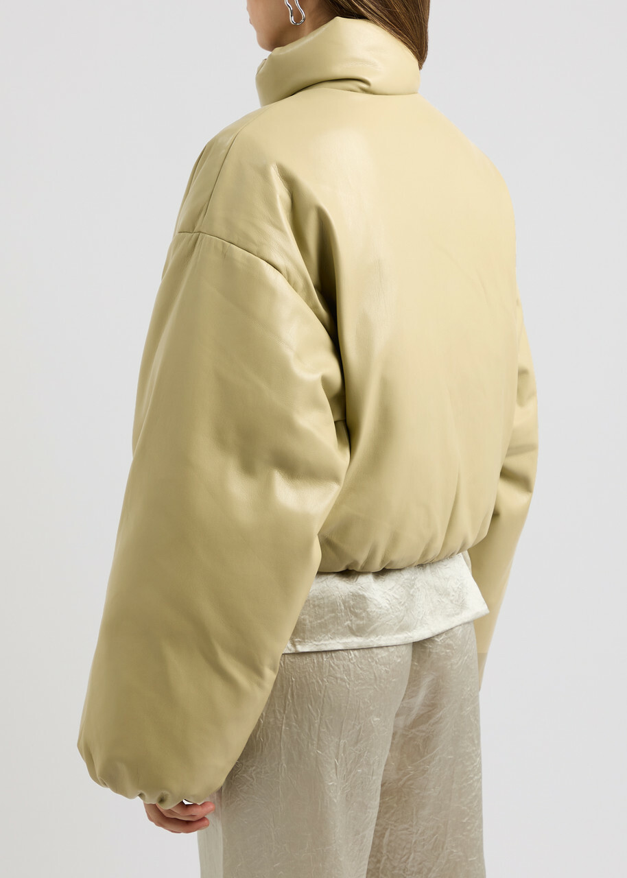 Nanushka Lilima Padded Faux Leather Jacket Olive