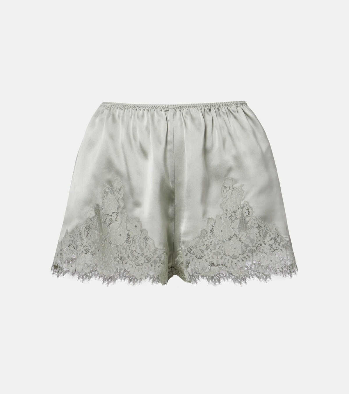 Dôen Iona lace-trimmed silk shorts