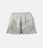 Dôen Iona lace-trimmed silk shorts