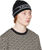 Balmain Black & White Logo Beanie