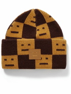 Acne Studios - Logo-Appliquéd Checked Jacquard-Knit Wool Beanie