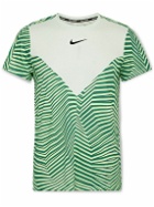 Nike Tennis - NikeCourt Slam Slim-Fit Striped Dri-FIT T-Shirt - Green