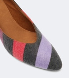 Versace Tina striped denim pumps