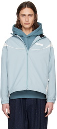 Metalwood Studio Blue & White Paneled Track Jacket