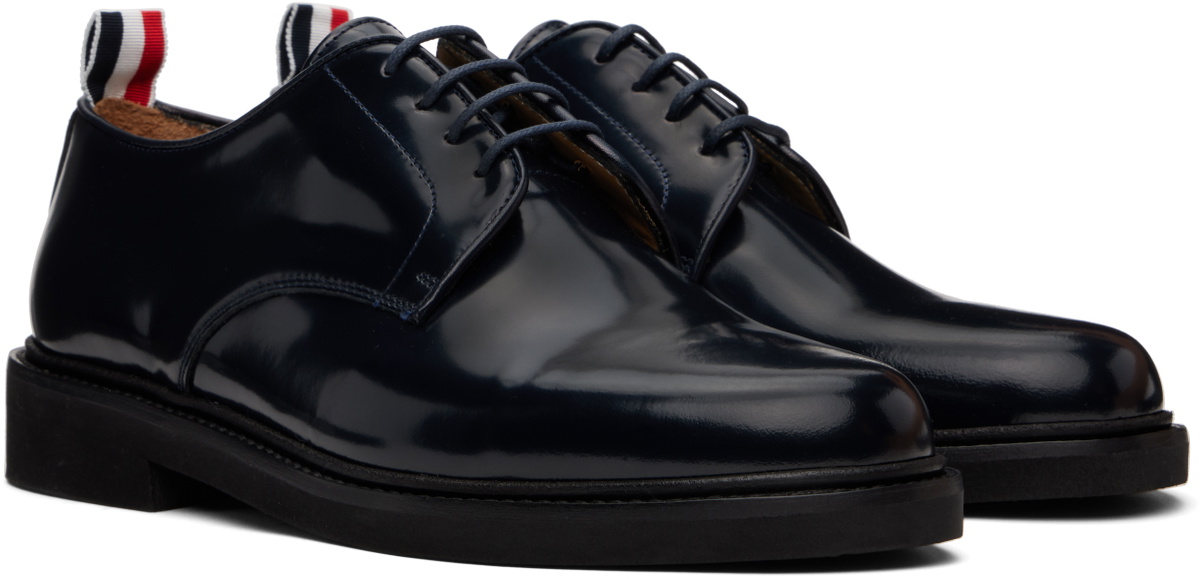 Thom Browne Black Calf Leather Uniform Derbys