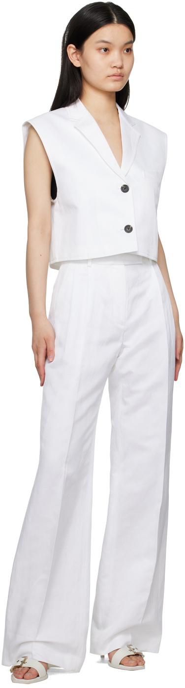 Helmut Lang White Cropped Vest