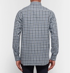 Brioni - Button-Down Collar Checked Cotton-Twill Shirt - Men - Navy