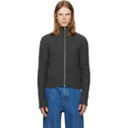 Jil Sander Gray Zip Up Cardigan