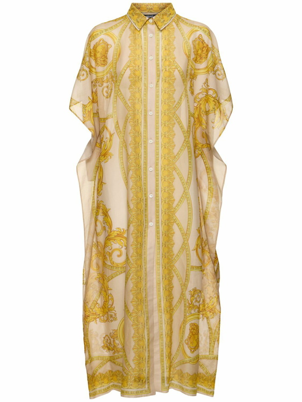 Photo: VERSACE Printed Cotton & Silk Beach Robe