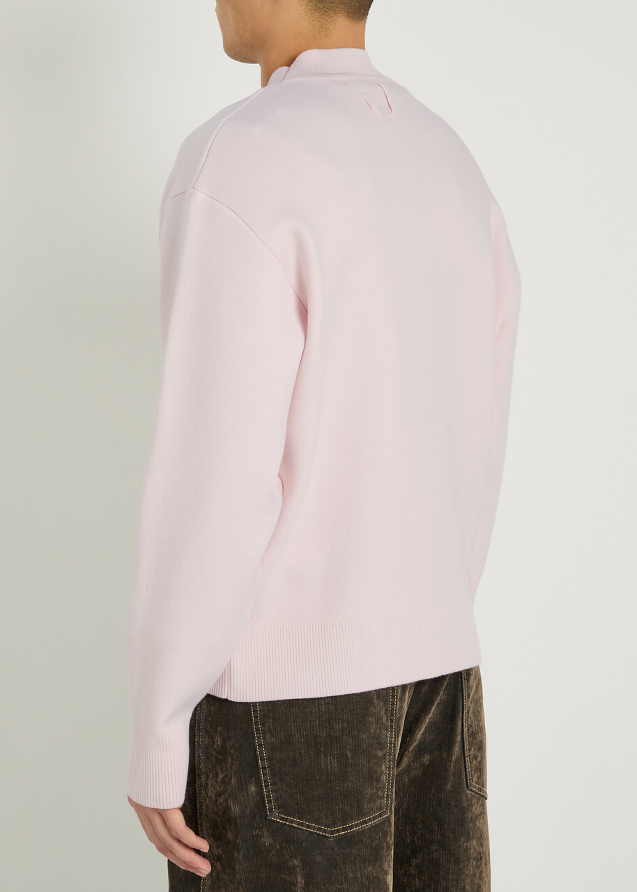 Jacquemus Le Cardigan Doppio Merino Wool-blend Cardigan Light Pink
