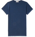 John Smedley - 2 Singular Slim-Fit Honeycomb-Knit Virgin Wool T-Shirt - Blue