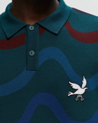 By Parra Colored Soundwave Knitted Polo Pullover Green - Mens - Pullovers