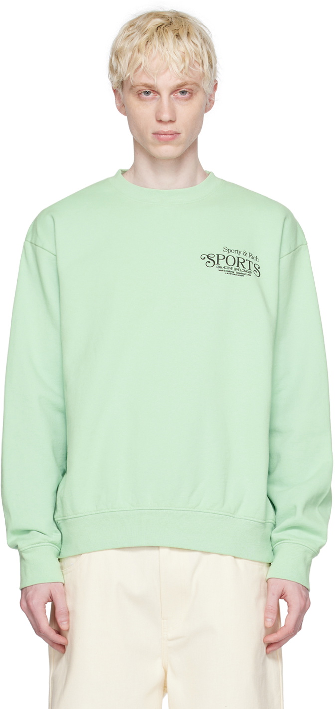 Sporty & Rich Green Bardot Sweatshirt Sporty & Rich