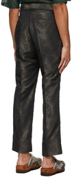 Needles Black & Gold Lamé Jacquard Side Tab Trousers