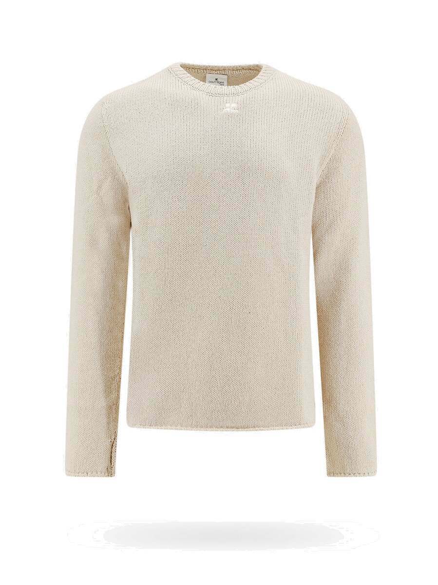 その他 Mockneck Sweater - Courreges - Cotton - White Courreges Mock-Neck Short-Sleeve Rib Pullover - Bergdorf Goodman