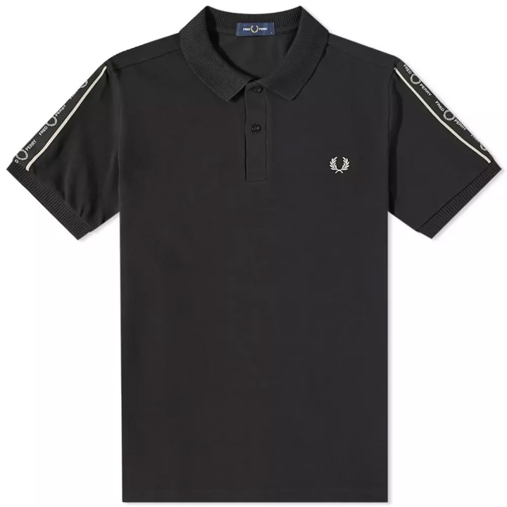 Photo: Fred Perry Authentic Men's Taped Sleeve Polo Shirt in Black