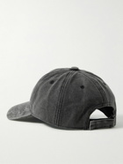 Acne Studios - Leather-Trimmed Distressed Cotton-Canvas Baseball Cap