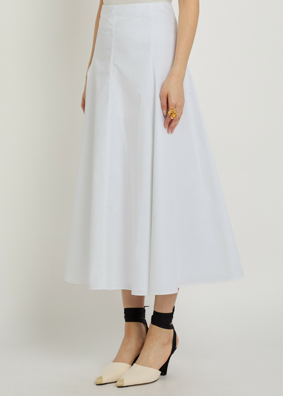 Jacquemus La Jupe Triangle Cotton-blend Midi Skirt White