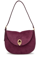 Savette Tondo Small Suede Shoulder bag - Plum - One Size