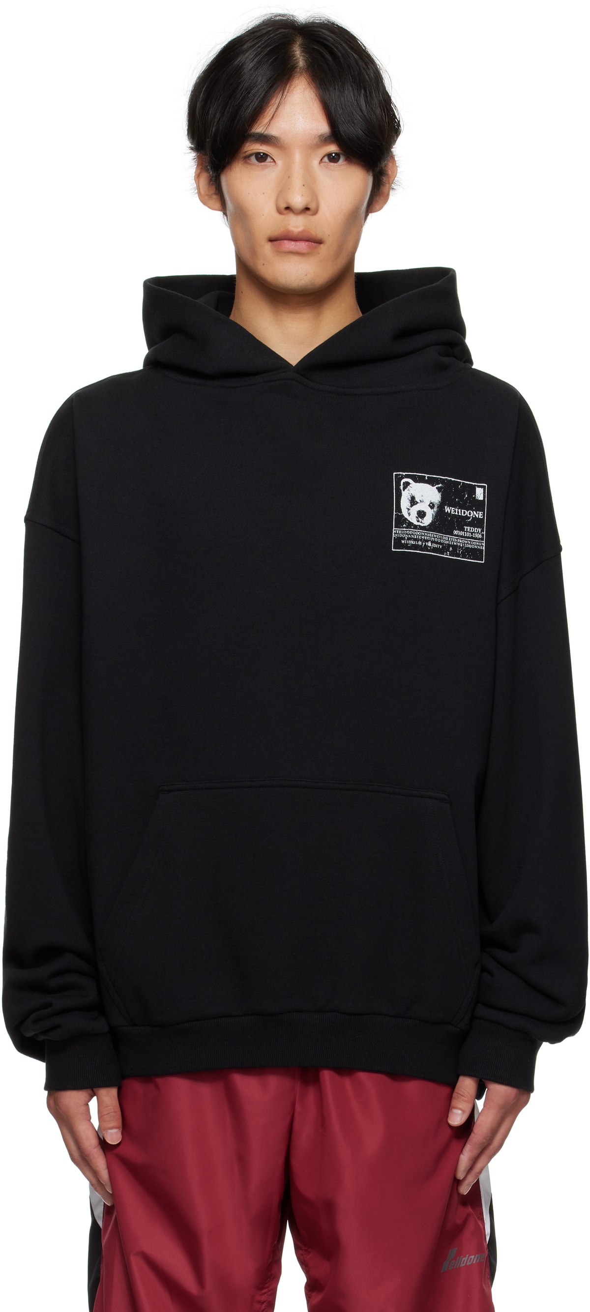 【WE11DONE】 Pierced Zip-Up Hoodie Red We11done Red Pierced Zip-Up Hoodie | REVERSIBLE