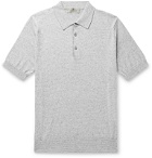 Canali - Slim-Fit Striped Knitted Cotton Polo Shirt - Gray
