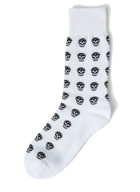 Skull Motif Socks in White