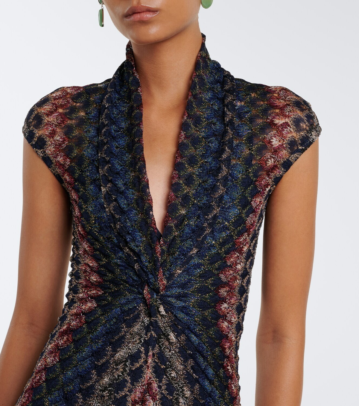 Missoni Gathered knitted maxi dress