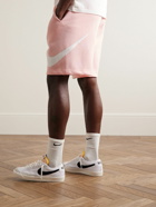 Nike - Sportswear Club Wide-Leg Logo-Print Cotton-Blend Jersey Shorts - Pink