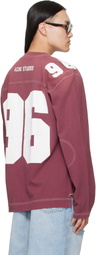 Acne Studios Burgundy Logo Jersey T-shirt