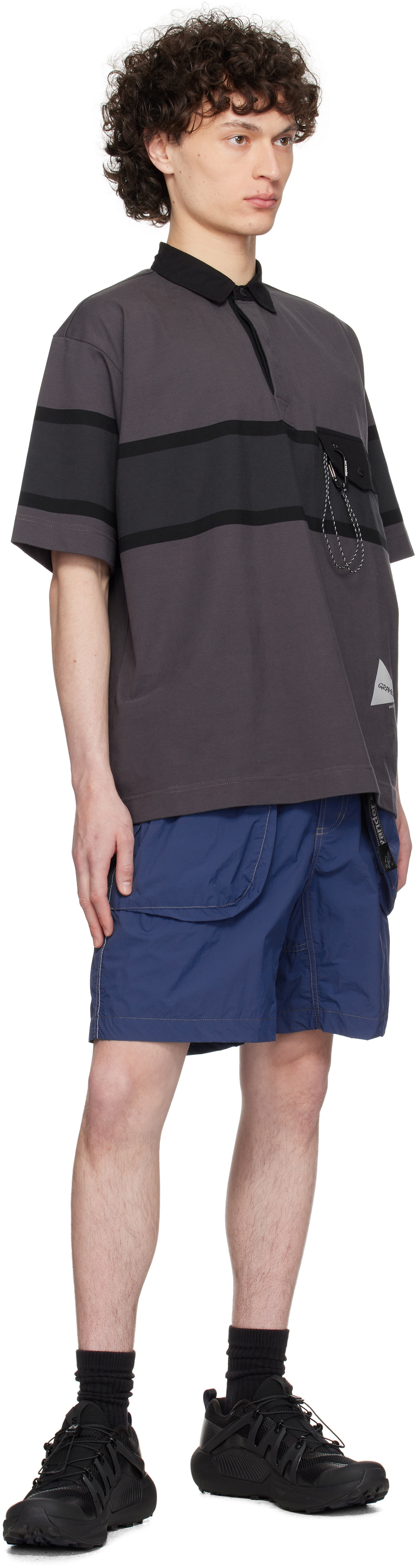and wander Blue Gramicci Edition Brushed Nylon Shorts