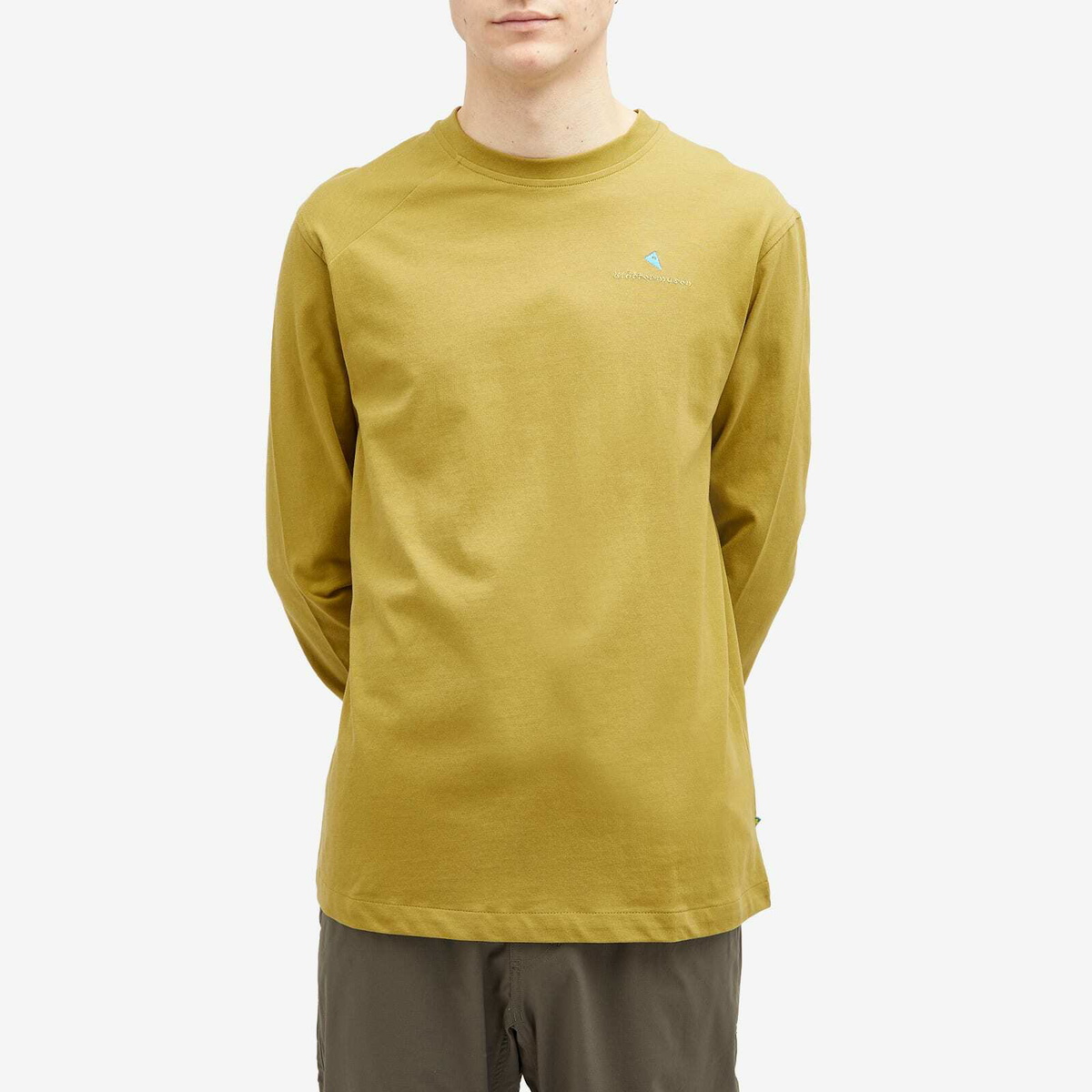 Klättermusen Men's Long Sleeve Root Logo T-Shirt in Meadow Green