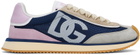 Dolce&Gabbana Blue & Gray Mixed-Material DG Cushion Sneakers